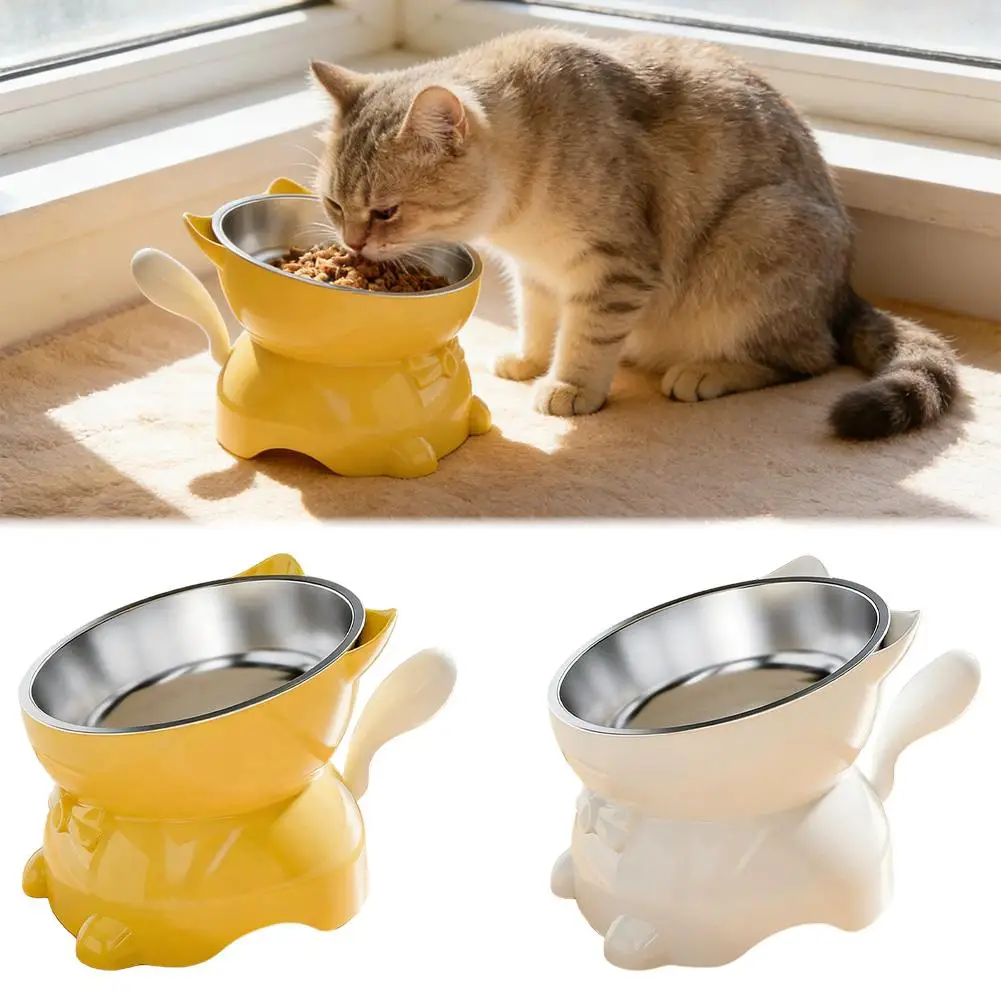 Gamelle chat – chat jaune surélevé